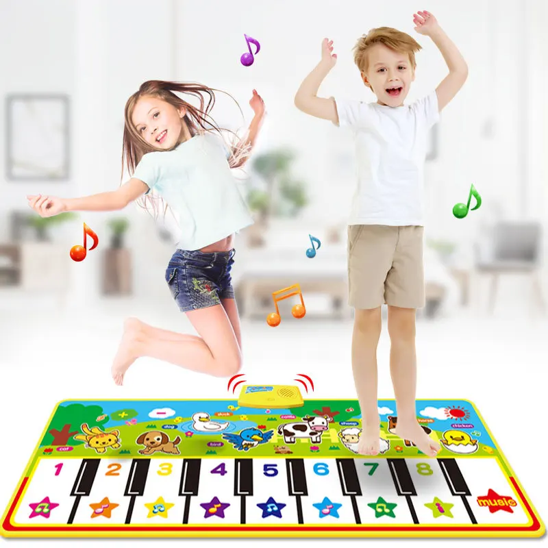 Montessori Hračky Hudobné Mat s Animal Vzdelávacie Hračky pre Deti Baby Piano Koberec Hudba Hra na Nástroj Detská hračka 1 do 2 rokov