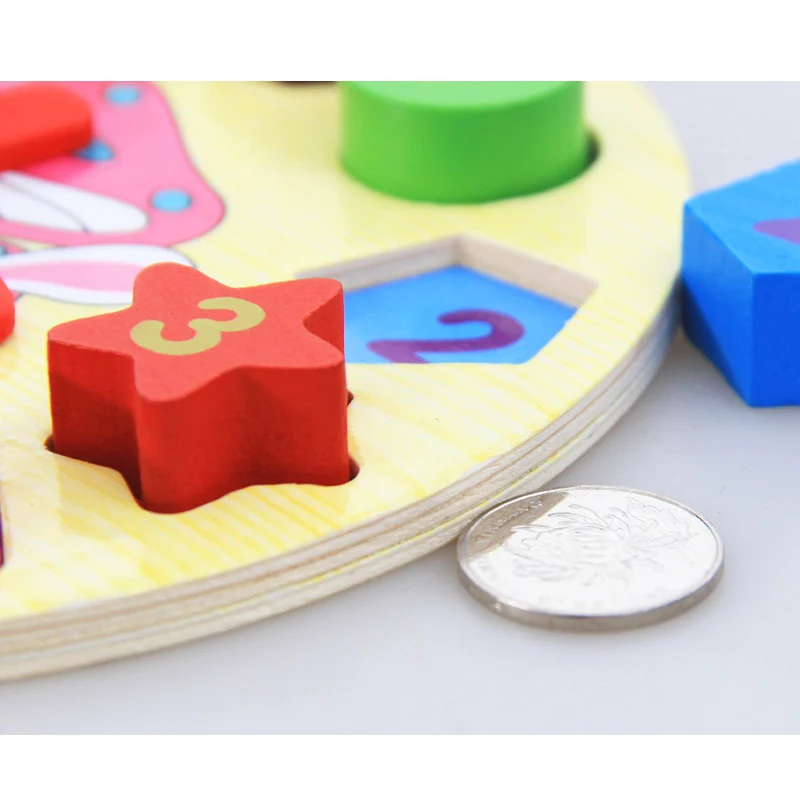 Montessori Vzdelávacie Hračky Drevené Hračky pre Deti Raného Vzdelávania Farebné Digitálne Geometrie Hodiny Matematiky Počítanie Hračka