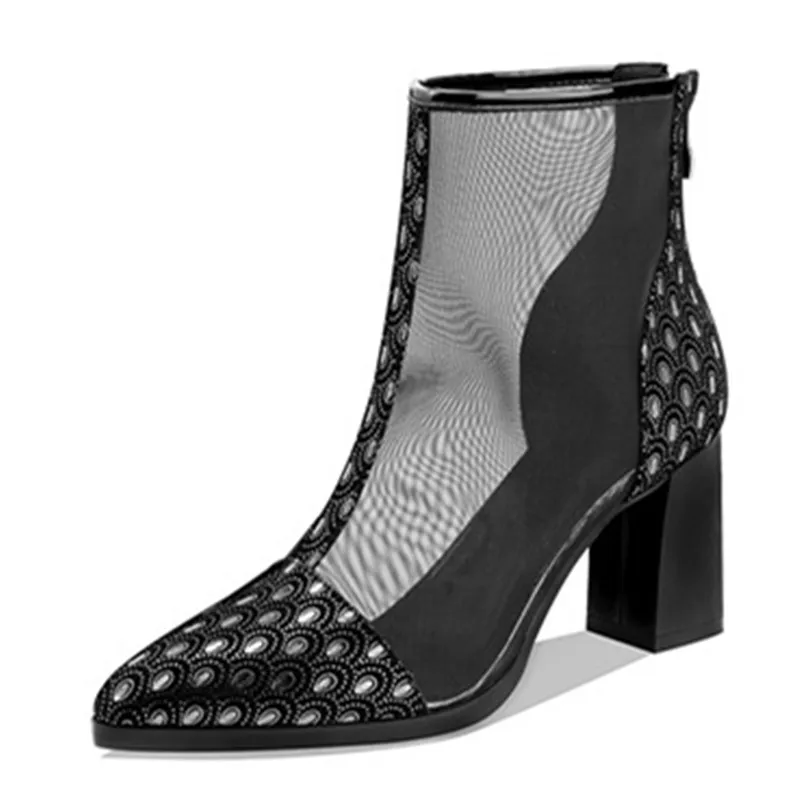 MORAZORA 2020 Jesenné módne členkové topánky hrubé vysoké podpätky ukázal prst dámy topánky pravej kože čiernej farby žien topánky