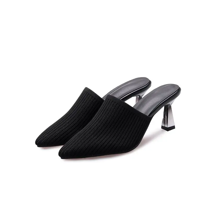 MORAZORA 2020 plus veľkosť 34-43 ženy papuče pošmyknúť na namieril prst Strečové Tkaniny letné dámske topánky na vysokom opätku papuče žena