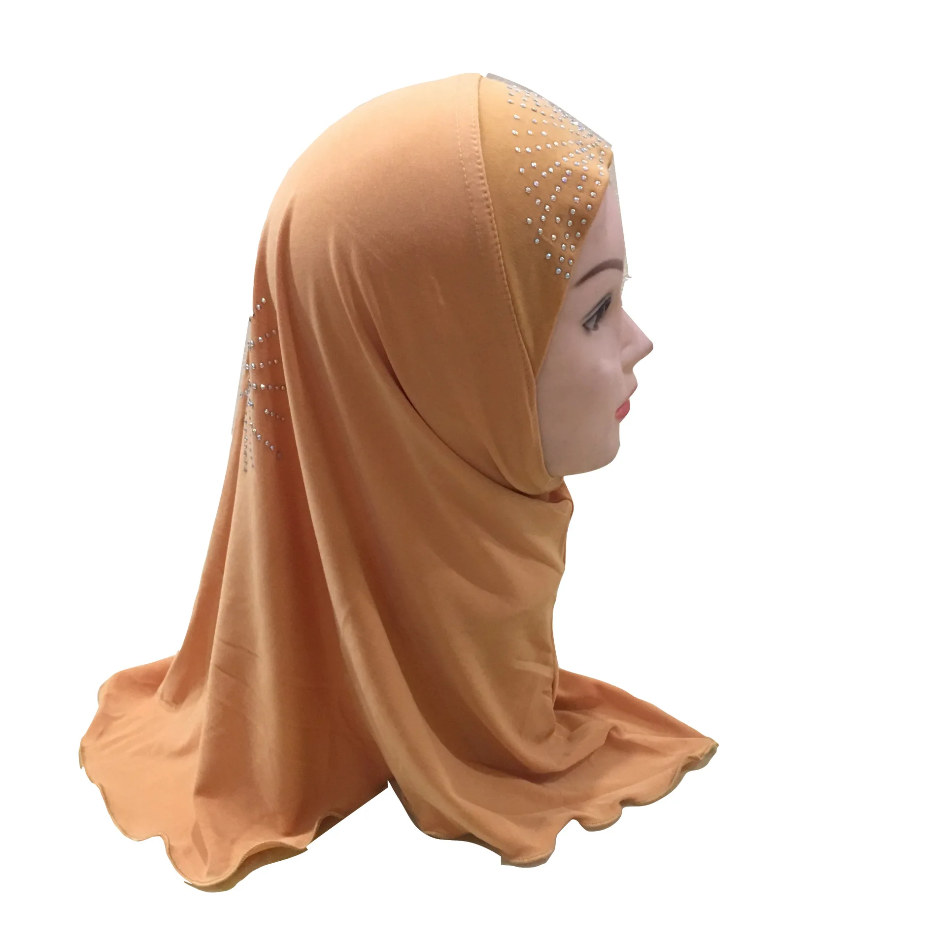 Moslimské Deti Hidžáb šatku Moslimské dievčatá diamanty Šatku Jeden Kus Deti Ramadánu Blízkom Východe Úplné Pokrytie hlavy zábaly hijabs