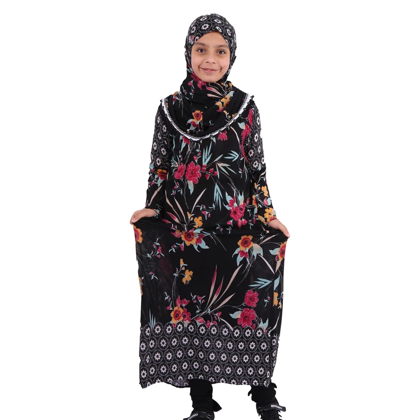 Moslimské Módne Hidžáb Abaya pre Dievčatá, Deti Modlitbu, Odev, Šaty Arabskom Dubaji Islamskej Kaftan Župan Ramadánu Turecko Náhodné Farby