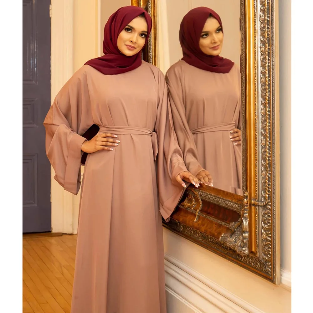 Moslimské Ženy Dlhé Šaty Ramadánu Eid Islamskej Abaya Kaftan Arabských Jilbab Dlhý Rukáv Voľné Thobe Maxi Šaty, Na Blízkom Východe Dubaj Tureckých