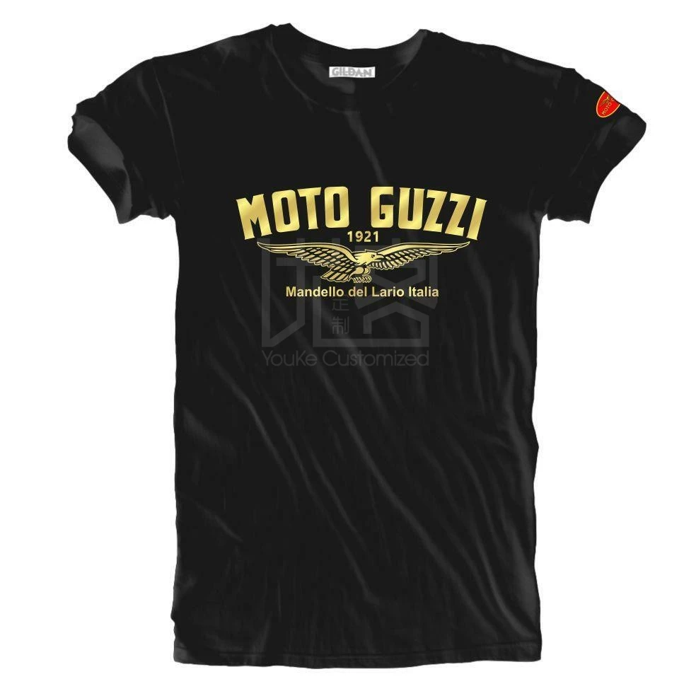 Moto Guzzi Motocykel Biker Odrazové Fólie Zlatej farby Krídla t-shirt S 5xl Plus Veľkosť Humor Tee Tričko Bavlna Topy Obrázok