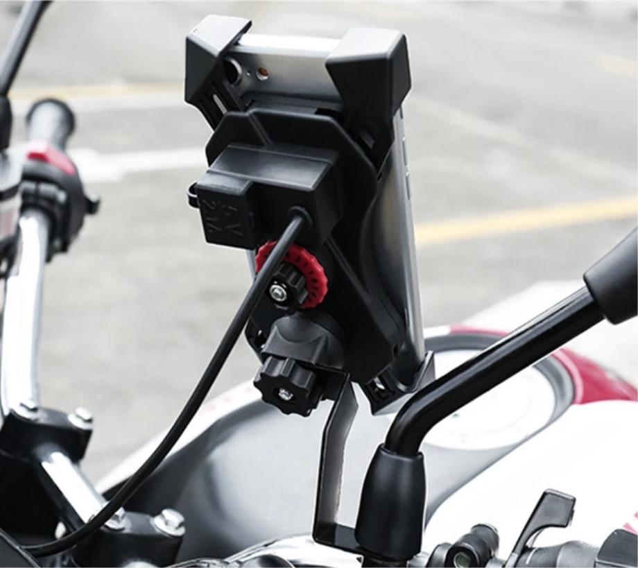 Motocycle Chargerble Držiaka Telefónu, pre iPhone, 8 X Plus XR Xs Max Riadidlá Spätné Pripojit USB Nabíjačka, ABS Materiál Držiaka