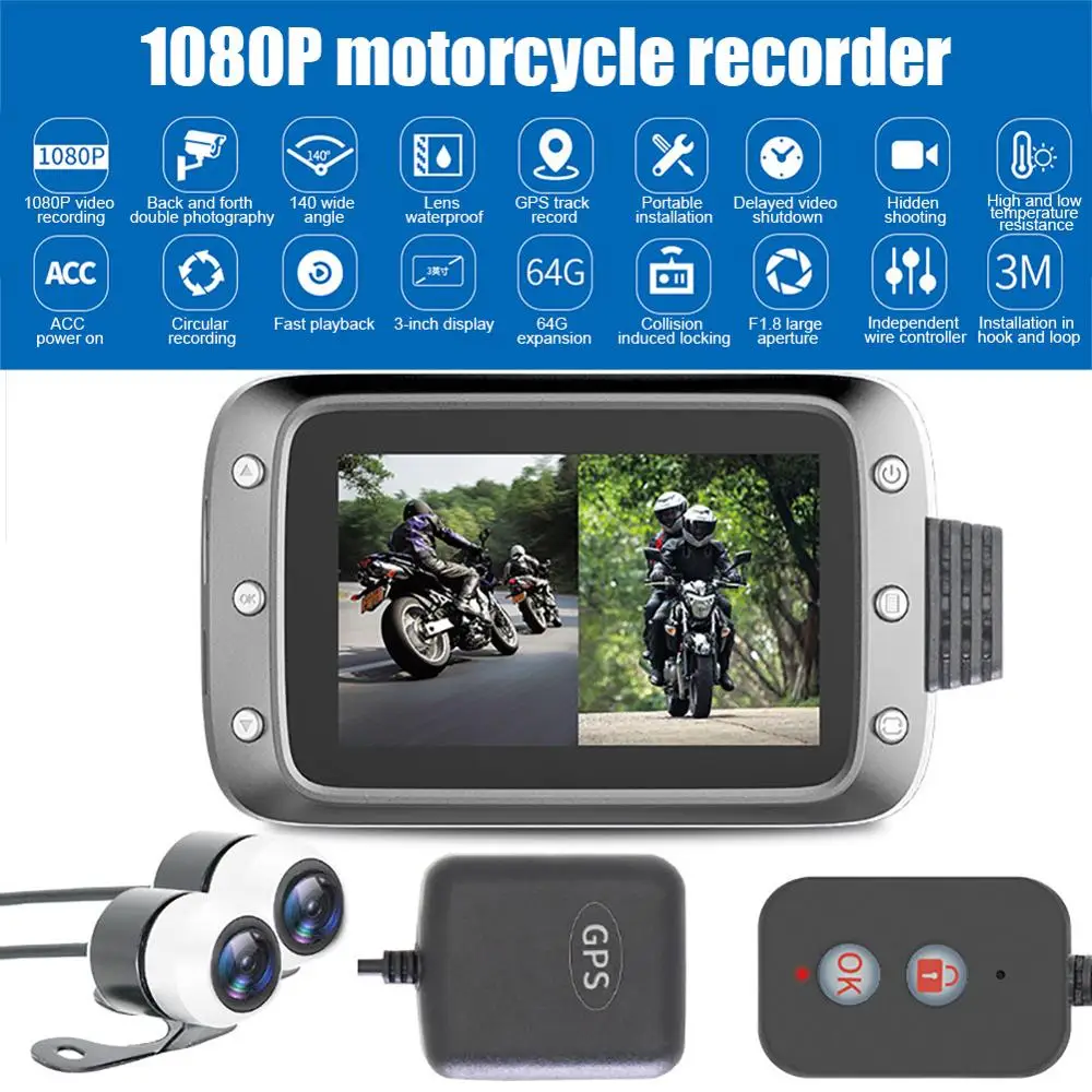 Motocykel DVR Kamera Jazdy Záznamník 3.0