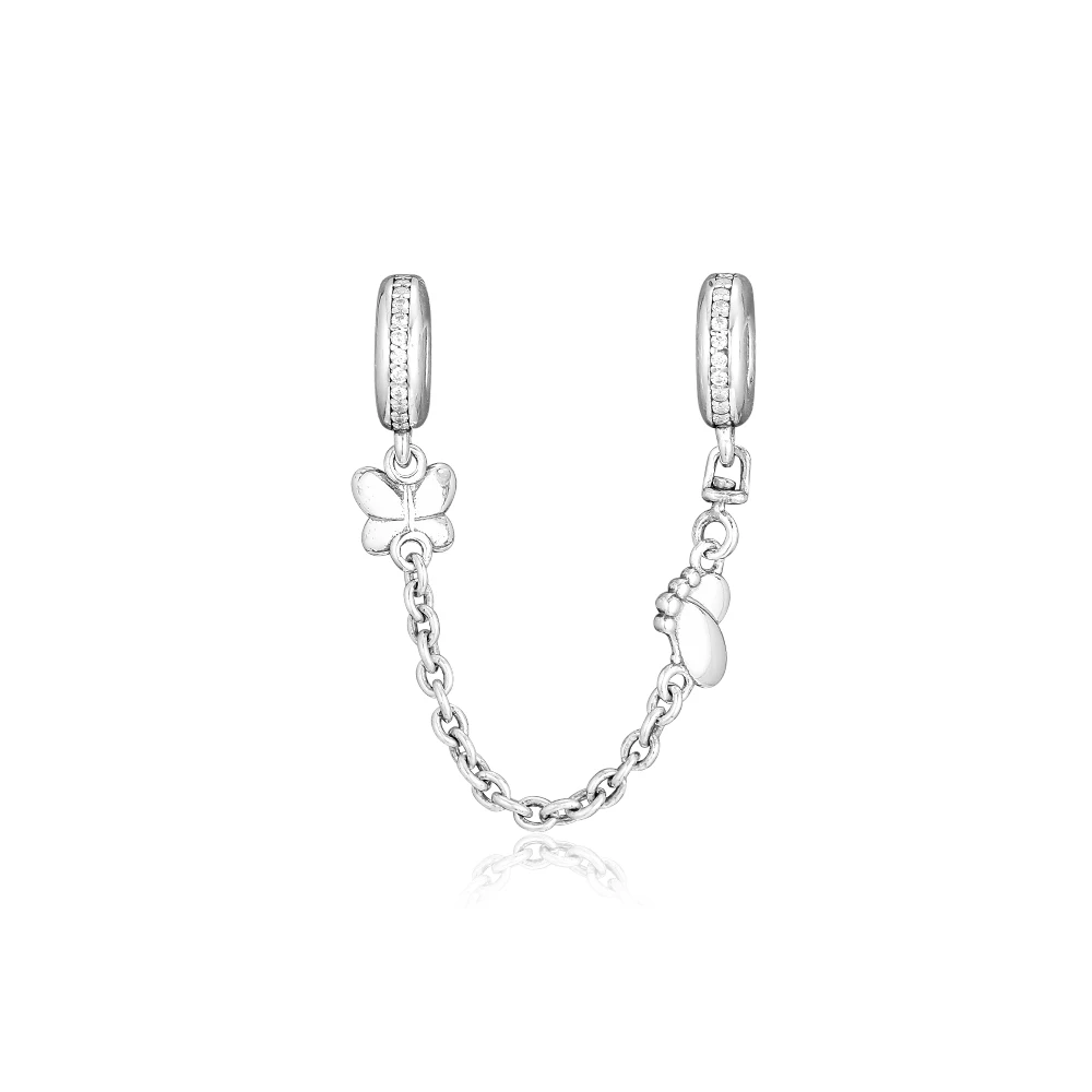 Motýľ Bezpečnosti Reťazca Kúzlo Fit Pandora Náramok 925 Sterling Silver Kovové Korálky pre Ženy Módne Šperky Darček