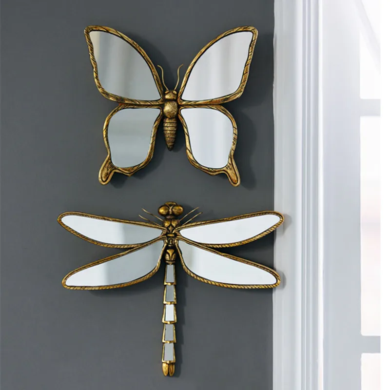 Motýľ Dragonfly Zrkadlo Na Stenu Dekor Tvorivé Živice Remesiel X Izba, Obývacia Izba Pozadí Stene Visí Zrkadlo Nástenné Ozdoby R4962