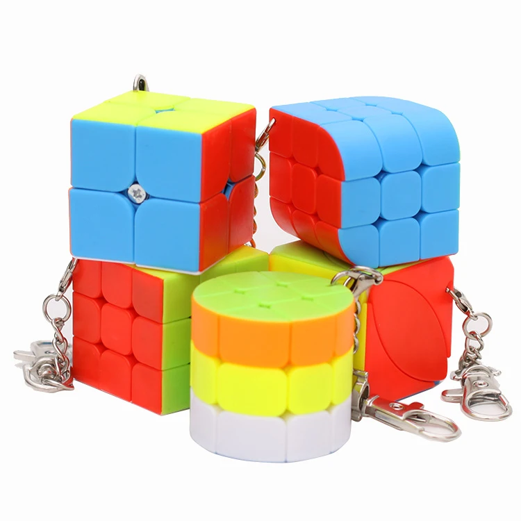 Moyu Mini prívesok na 3x3x3 2x2x2 Magic Cube Puzzle Nálepky Rýchlosť Kocka Keychain Vzdelávacie Hračky Pre Deti Darček Hra Cube