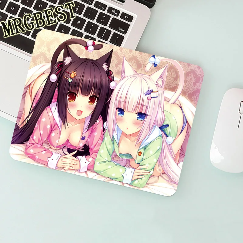 MRG Anime Cat Girl Podložka pod Myš Hráč 90x40cm Hra Podložky Notebook Notebook Ploche protišmykovým Gumovým Hry Mat Čokoláda a Vanilka