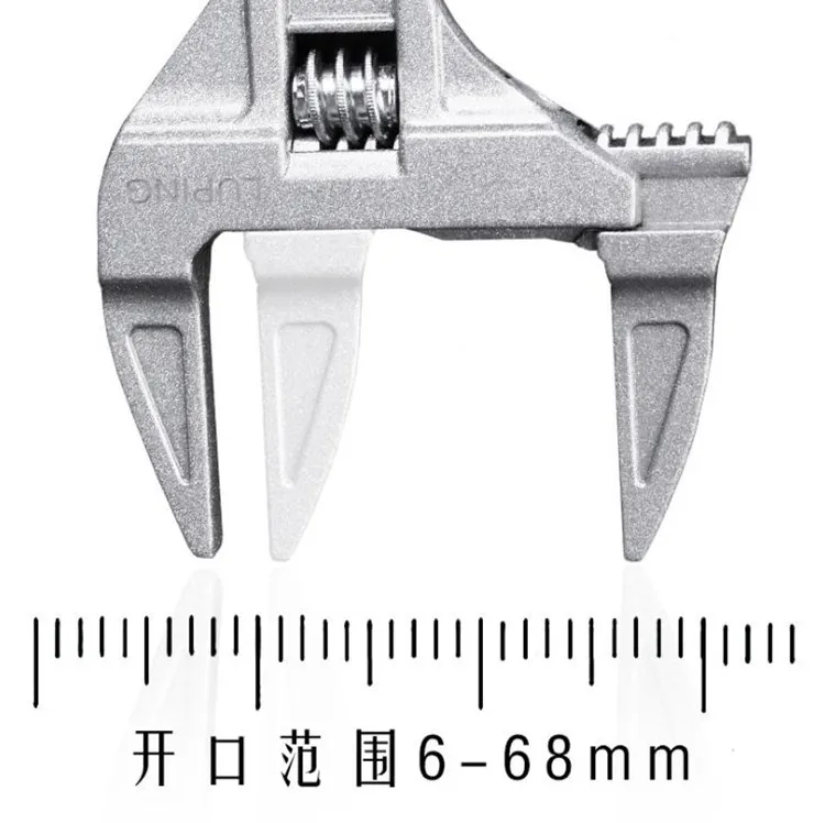 Multi-funkčné nastaviteľný kľúč veľké otvorenie kúpeľňa hadice špeciálneho kľúča Krátke dizajn rukoväť nastaviteľný kľúč