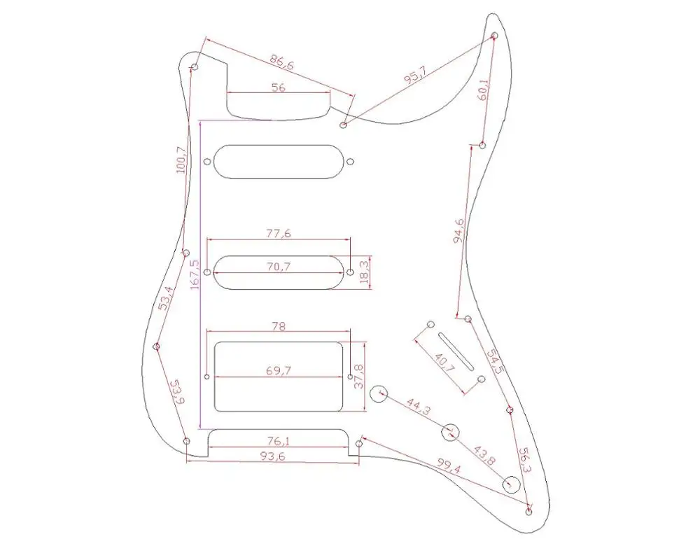 Musiclily HSS 11 Otvoru na Gitaru Strat Pickguard pre Blatník USA/Mexickej Vyrobené Standard Stratocaster Modernom Štýle, 1Ply Krém