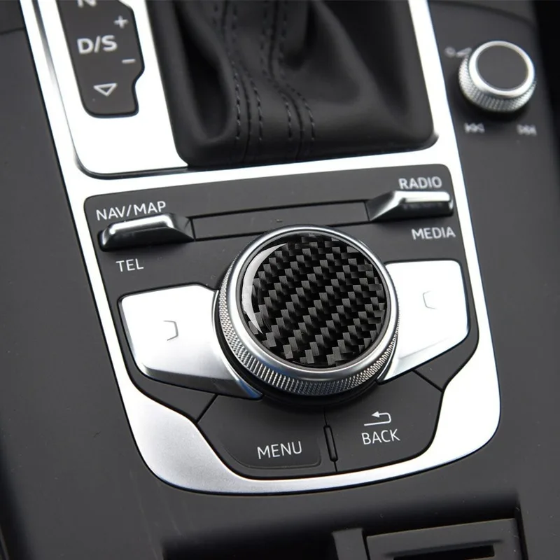 Mutips auto stredovej konzoly tlačidlo krytu radenie multimediálne odtlačkový karbónová nálepka príslušenstvo Pre Audi A4 B9 2017-2019