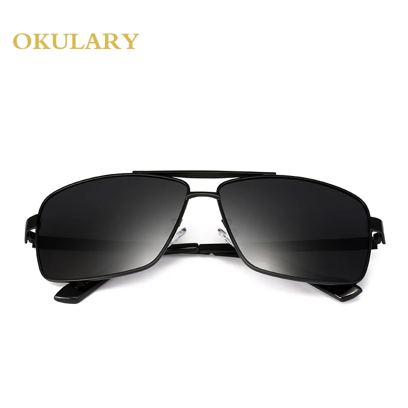 Muži Polarizované Glasse Kovový Rám Zrkadla slnečné Okuliare Black/Čaj Farba UV400 S Políčko Doprava Zadarmo