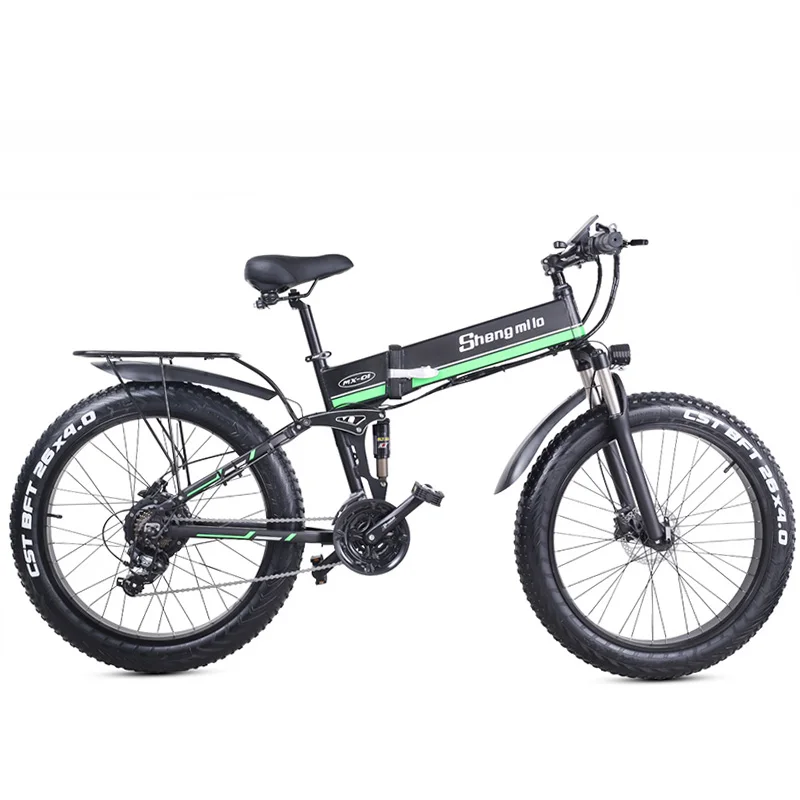 MX01 1000W Silný Elektrický Snow Bike, 5-stupeň Pedál Pomáhať Senzor, 21 Rýchlosť Tuku Bicykli, 48V Extra Veľké Batérie E Bicykli