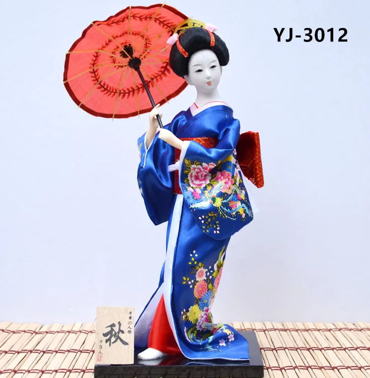 MYBLUE 30 cm Kawaii Ruku, Aby Japonský Geisha Kimono Bábika Sôch, Japonských Dom Figúrka Domov Izba Dekorácie, Doplnky