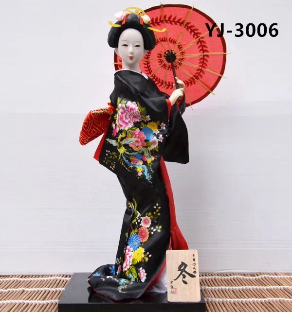 MYBLUE 30 cm Kawaii Ruku, Aby Japonský Geisha Kimono Bábika Sôch, Japonských Dom Figúrka Domov Izba Dekorácie, Doplnky