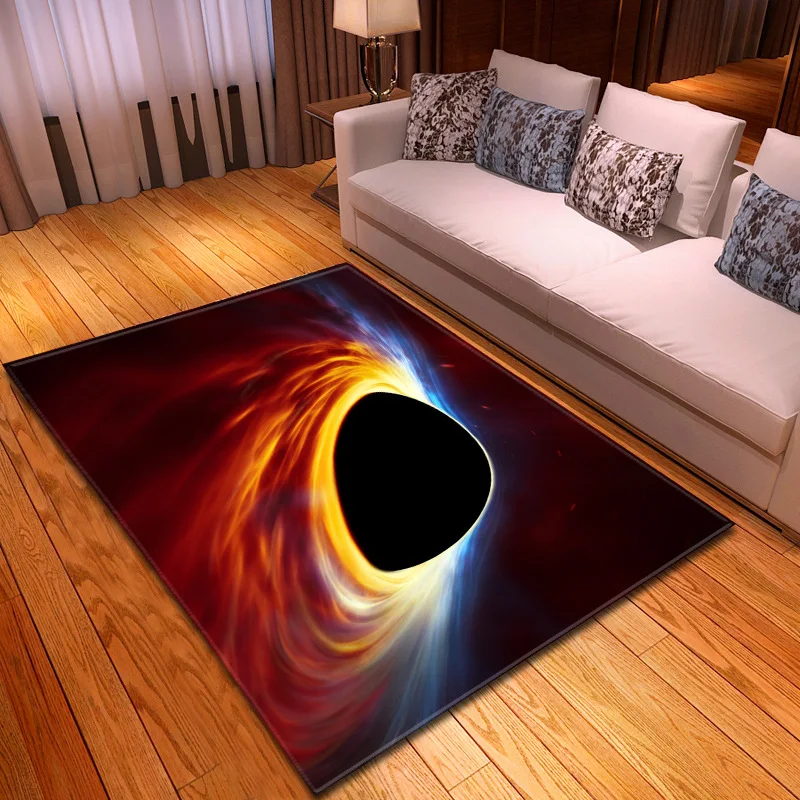 Móda 3D Kozmické Koberec Čierna diera Hviezdne nebo Koberčeky Oblasti Pre Obývacia Izba Kvalitný Konferenčný Stolík Deti Spálňa Koberce Hrať Rohože