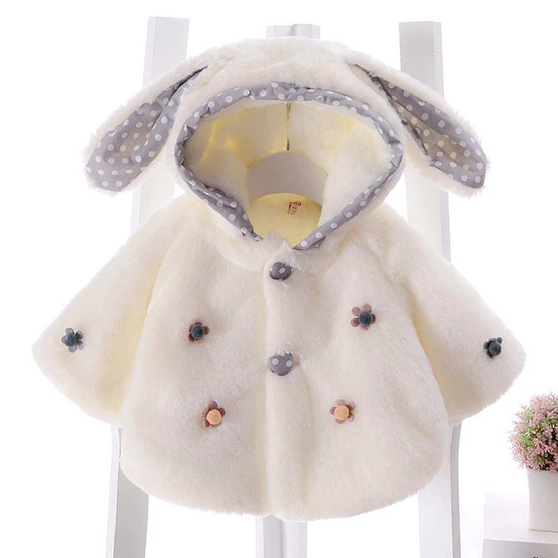 Móda Baby Girl Dieťa Batoľa Detský Zimný Velvet Zime Šál Zábal Bežné Roztomilý Kabát Outwear 6-24M Oblečenie Darček