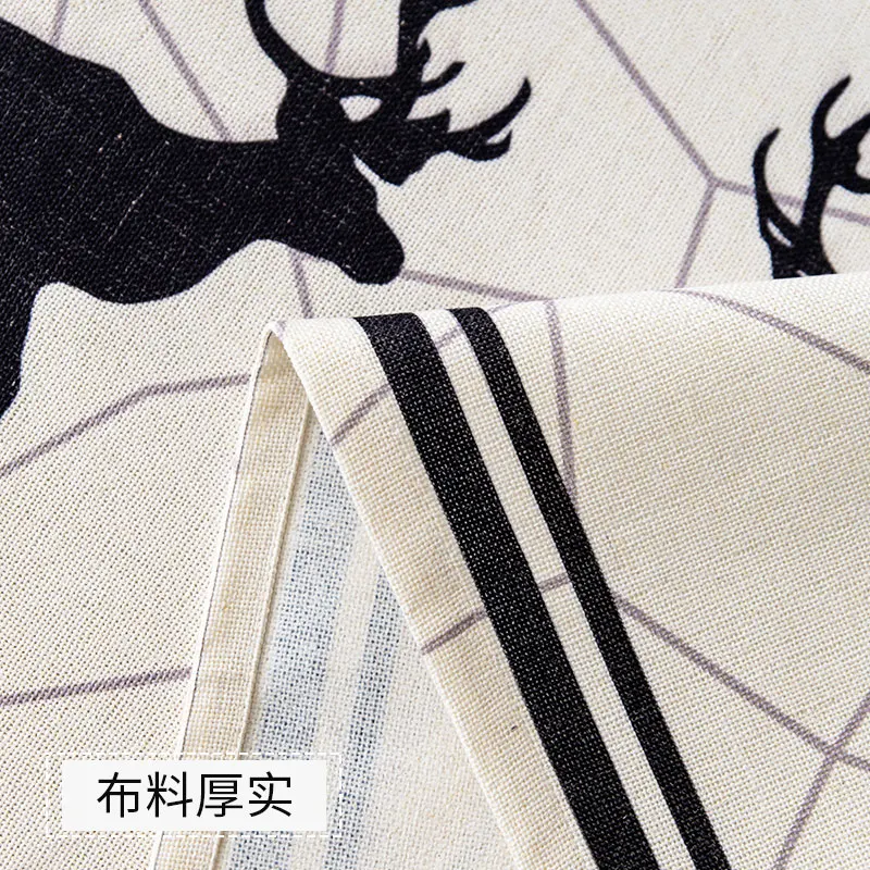 Móda Domov Nordic štýl bavlny a ľanu Obdĺžnik obrus sivý/biely jeleň obrus Stola vlajka Čaj stôl kryt