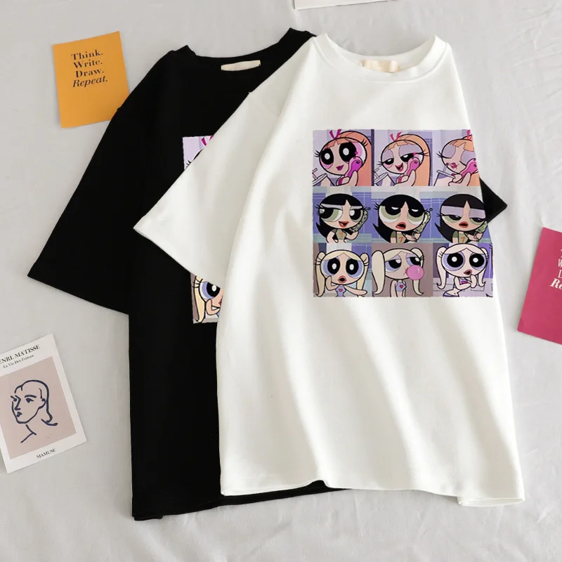 Móda Japonské Anime Tričko Tlač Nadrozmerné T Shirt Ženy Topy Krátky Rukáv Móde Letné T-Shirt Žena Harajuku Voľné Tee Top