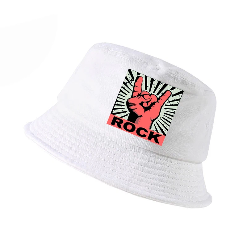 Móda Rock logo vedierko hat Mužov a žien v Lete k pop rybár klobúky Hudby logo kapely otec spp hip hop panama rybárske čiapky