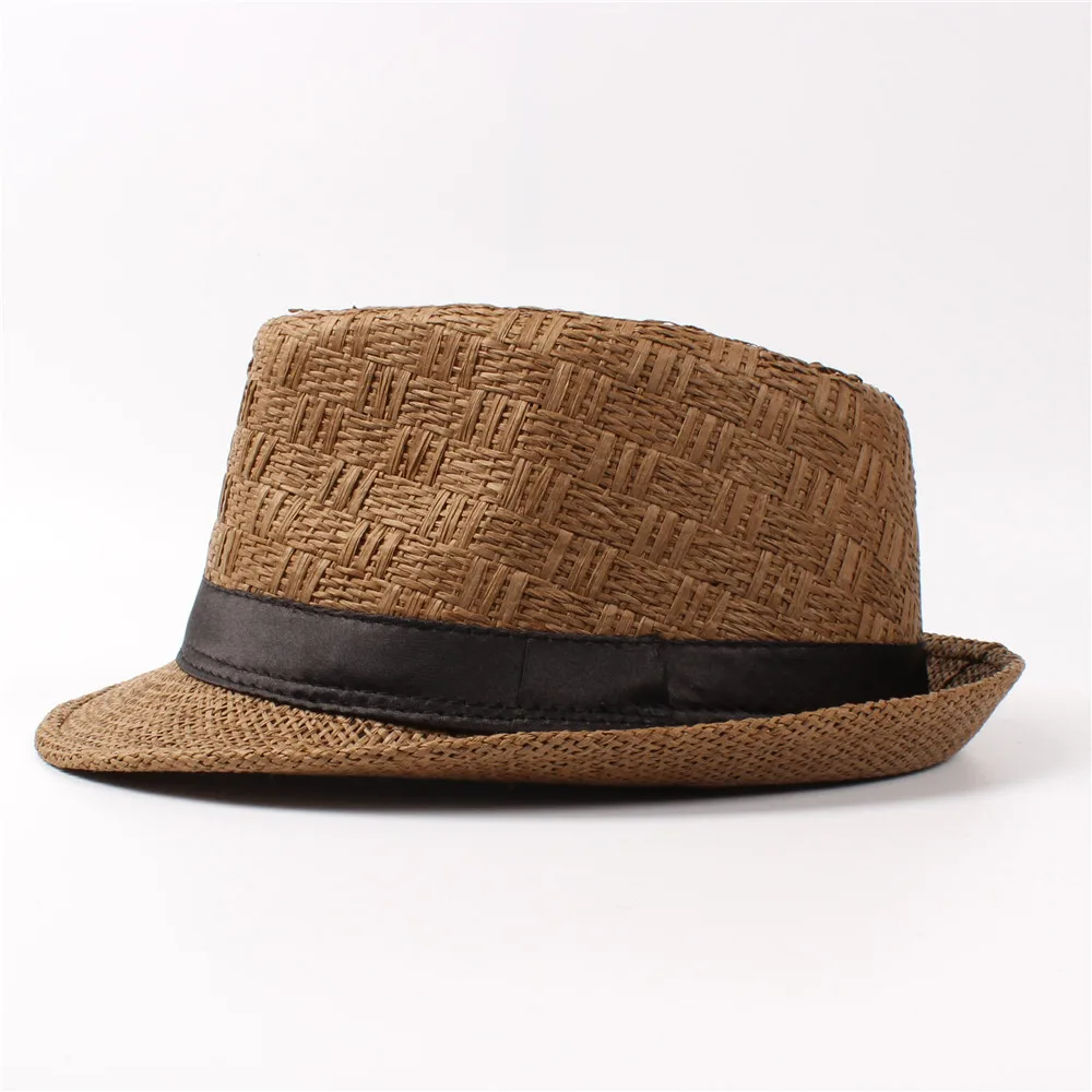 Móda Ženy Muži Lete Slamy Cestovné slamený klobúk Beach Sun hat Pre Pána, Elegantná Dáma Prímorské Homburg Slnko Fedora Sunbonnet