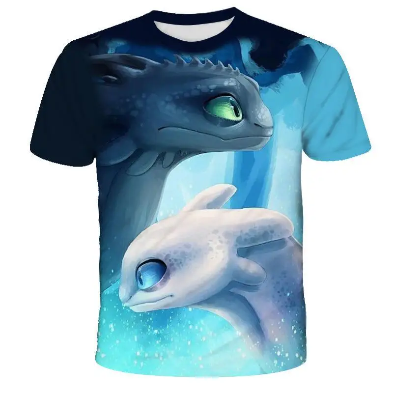 Módne detské letné T-shirt dragon tréner 3D deti T-shirt dievča 3D T-shirt cartoon T-shirt detské oblečenie