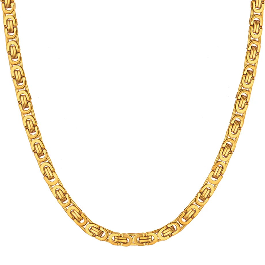 Módne Luxusné Muži Móda Zlata Reťazca Náhrdelník Z Nehrdzavejúcej Ocele Byzantskej Reťaze Ulice, Hip Hop Šperky