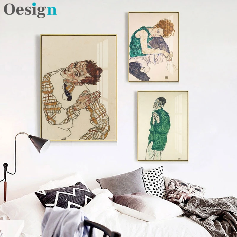 Na Logicians Olej Maľovanie na Stenu decor plátno maliarske umenie vytlačiť Plátno Tlačiť Wall Art Egon Schiele Multi Style for home decor