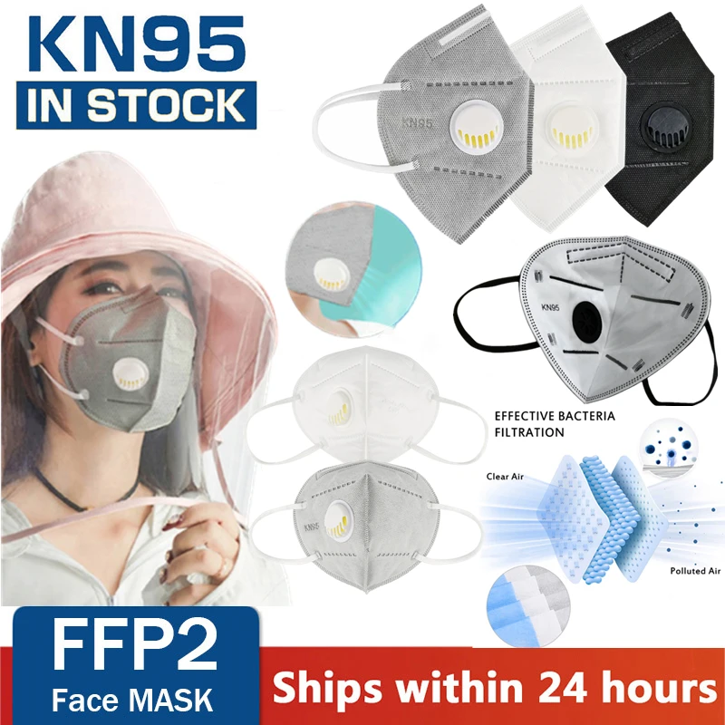 Na Sklade FFP2 KN95 Masku na Tvár Ochranné Masky 95% Filtrácia Prachu, Častíc Znečistenia Ochrana ffp2 ffp3 Masku na Tvár Mascarilla