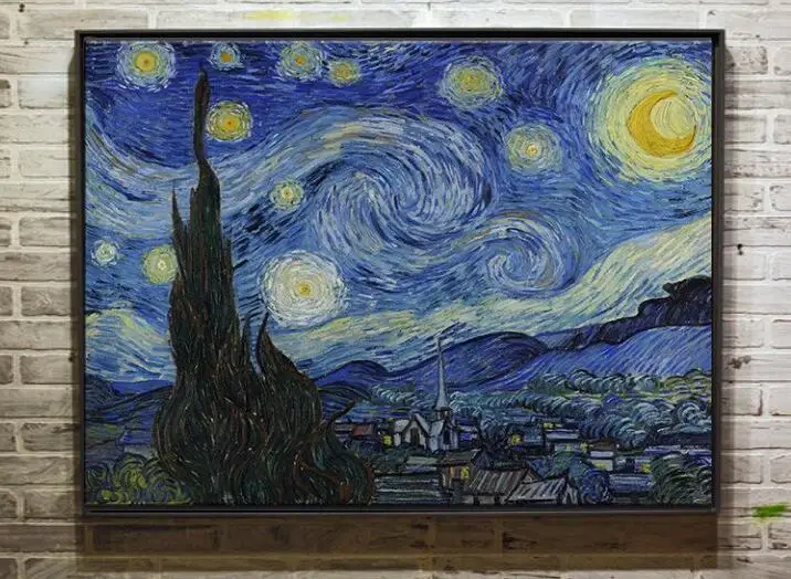 Na Starý noc olejomaľba vincent Van Gogh olejové Maľby obraz ručne maľované na plátne M-004