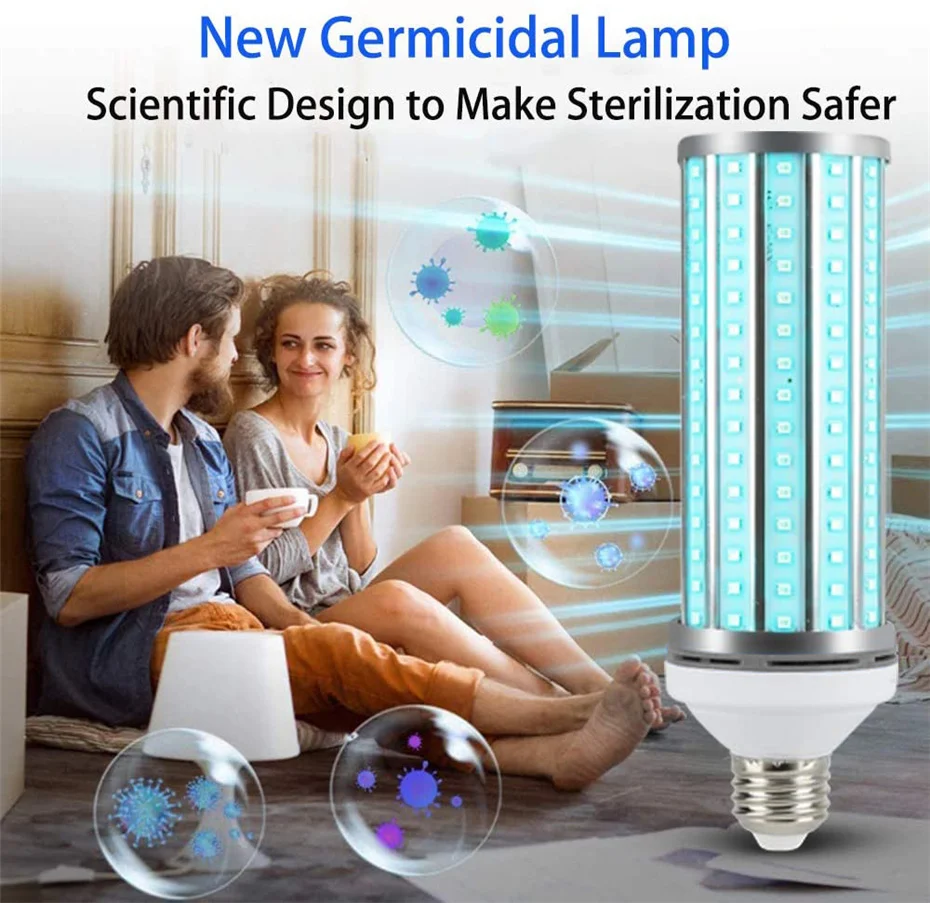 Najnovšie 60W UV Baktericídny Svetlo E27 Smart Dezinfekcia Lampa Led UVC Kukurica Žiarovka na Diaľkové Ovládanie Zabíjanie Vírus Roztoč Baktérie Pre Domáce