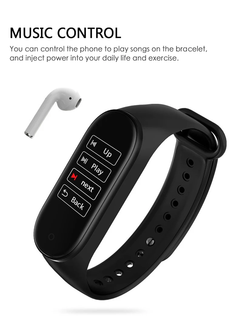 Najnovšie M4 Smart Band Náramok Hodiniek Fitness Tracker Náramok Farebný Dotykový Šport Srdcovej frekvencie, Krvného Tlaku Monitor pre Android