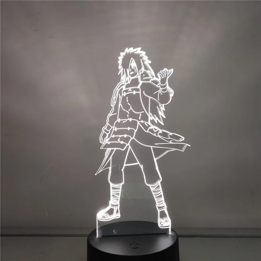 Naruto Uchiha Madara Anime Postavy 3D LED Farby Akcie Figma Hračky Shippuden Madara Nočné Osvetlenie Model Zberateľskú Bábika