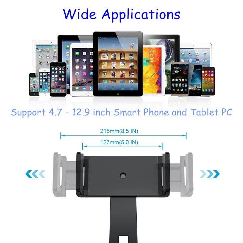 Nastaviteľný Stojan Tabletu na Stôl Hands Free Hliníkovej Zliatiny Chytrý Telefón Držiak pre iPhone X/XR/XS, iPad Vzduchu Mini Pro 4.7