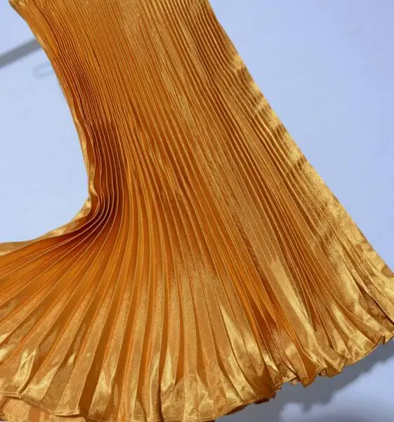 NECH-NASTAVENIE teplej predaj Prehrabať sukne skladaný hodváb sequined sukne ženy krimpovacie zlato kovový lesk