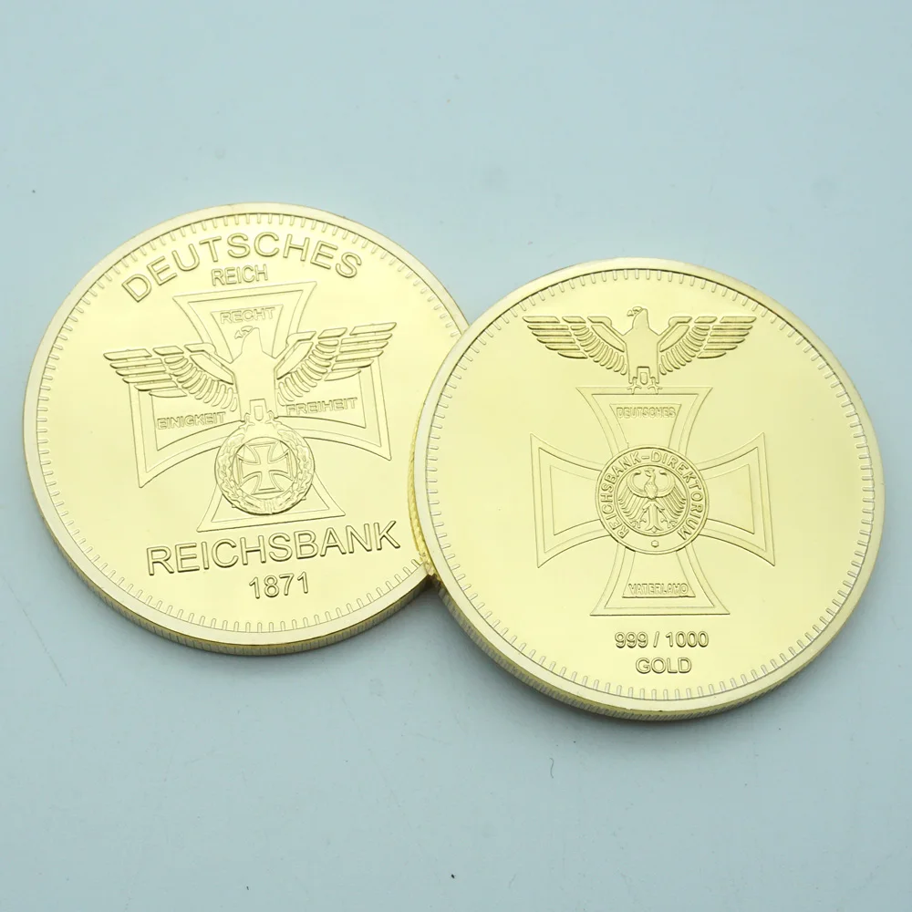 Nemecko Kríž Eagle 1871 Deutsche Ríšskou Bankou 1 Unze 999/1000 Zlatom Kole Mincí, Zberateľských