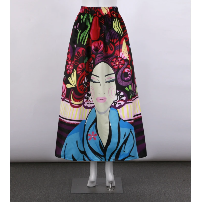 Neophil 2020 Moslimských Žien, Vysoký Pás Maxi Dlhé Sukne Portrét Pani Vytlačené Saténovým Dĺžka Podlahy Saias Jupe Longue Femme MS07040
