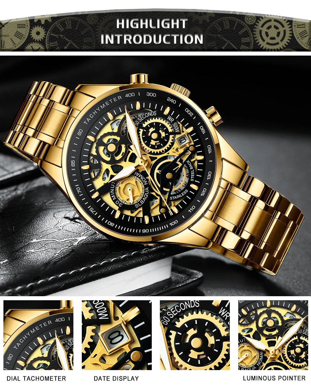 NIBOSI Relogio Masculino Športové Módne náramkové hodinky pánske Luxusné Quartz Hodinky Zlaté Mužov Náramkové hodinky Pre Bussiness Muži Hodinky