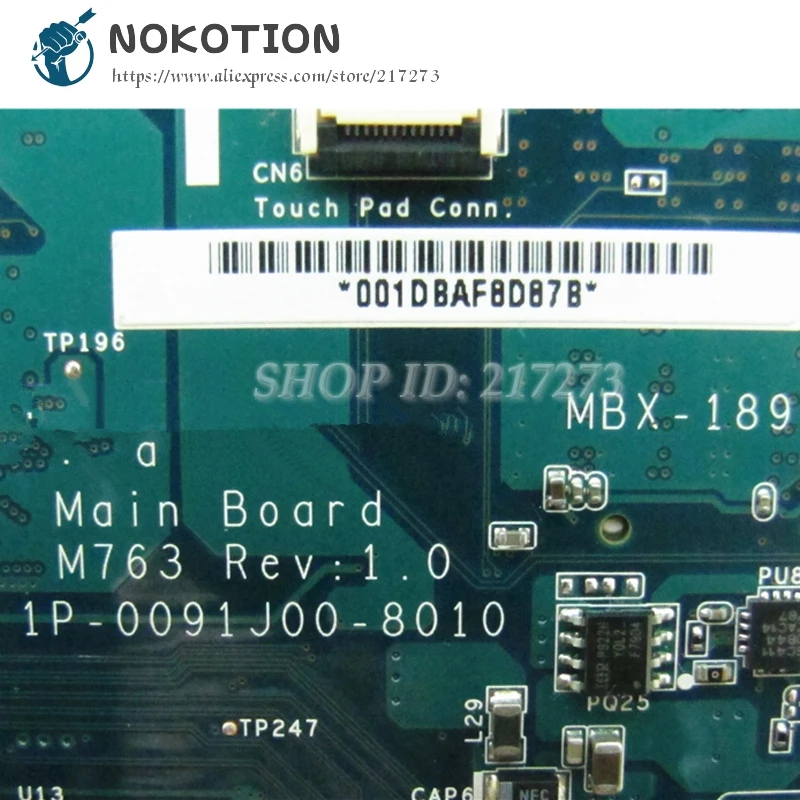 NOKOTION Pre Sony VGN-NW Série Notebooku Doske M763 1P-0091J00-8010 A1727021A MBX-189 základná DOSKA PM45 Zadarmo CPU HD4500