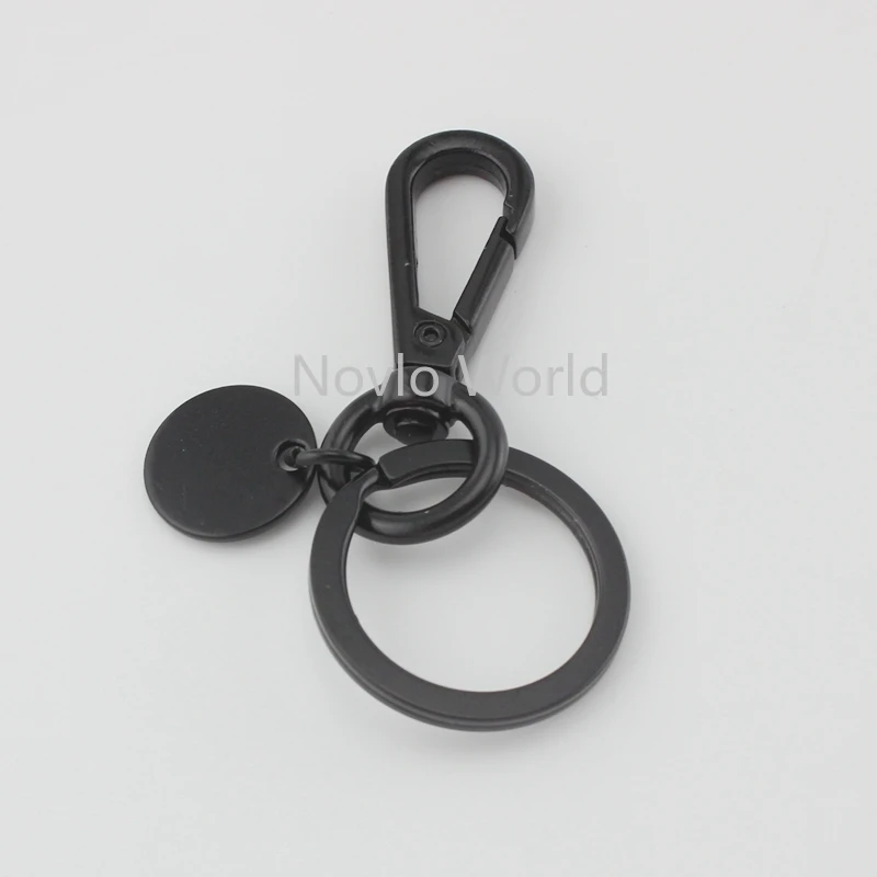 Nolvo Svete 5-20-100ks Matná čierna farba 53 mm spona klipy 25 mm keyring krúžky jednoducho prívesok na kabelku dekoratívny darček