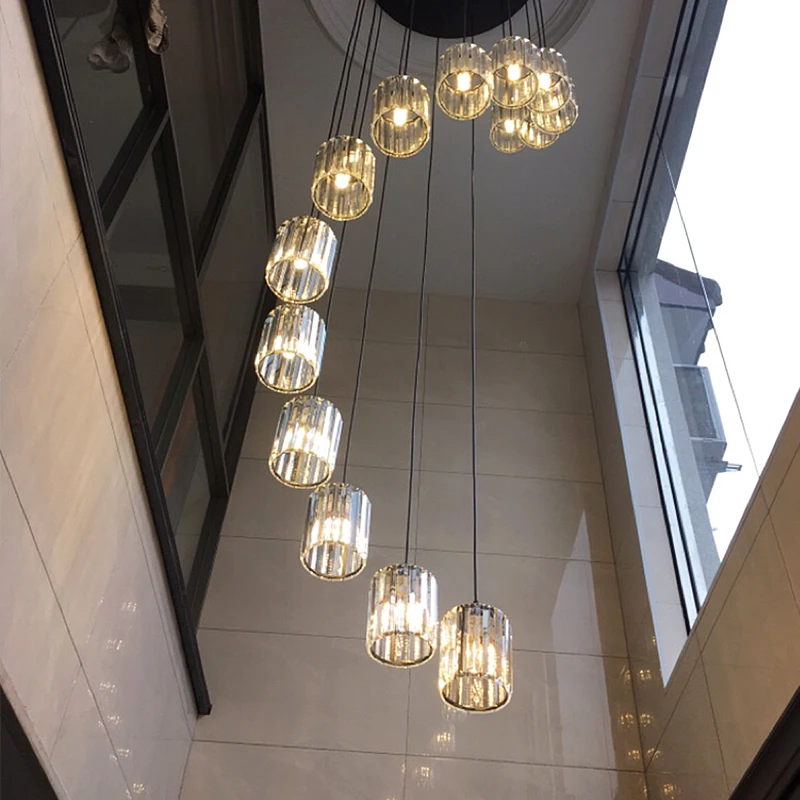 Nordic K9 crysta Prívesok Svetlá Vintage Hoop Čierne Moderné LED Závesné Lampy, Obývacia Izba Domov Loft Priemyselné Dekor Svietidlo