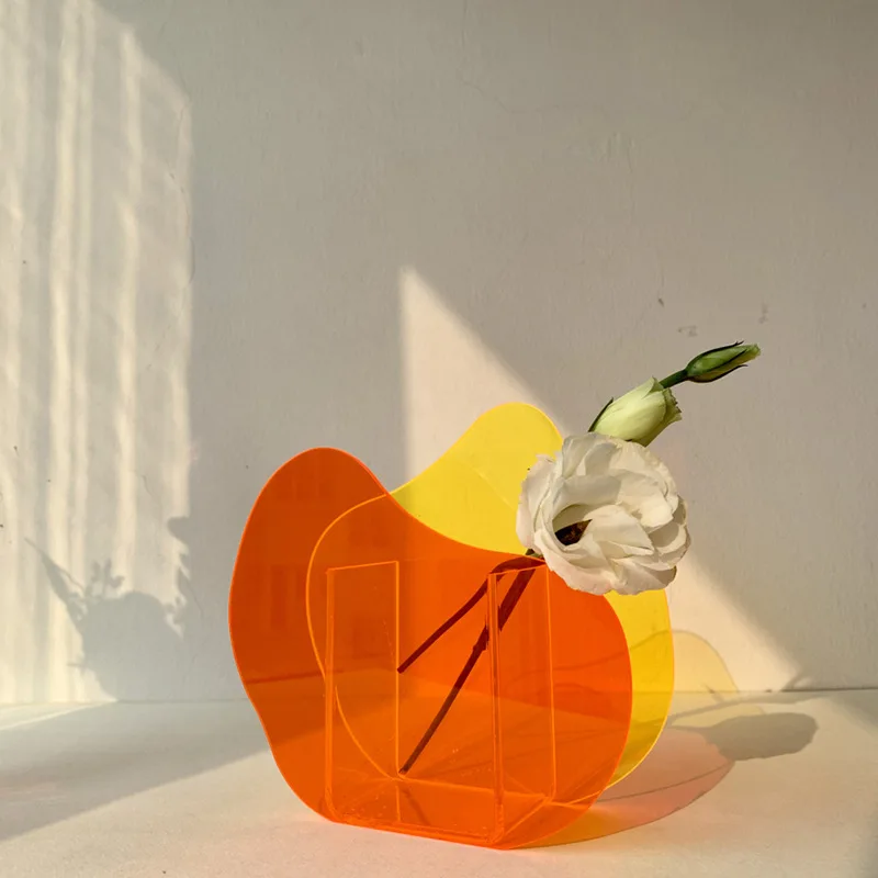 Nordic Minimalistický Akryl Tvar Vázy Obývacia Izba Iny Autor Farebné Vázy, Dekorácie Obývacia Izba Jedáleň Kvet Usporiadanie