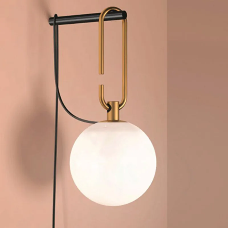 Nordic tvorivé sklenené nástenné svietidlo osobnosti moderný minimalistický spálňa, nočné lampy, vstupná predsieň, chodba art nástenné svietidlo