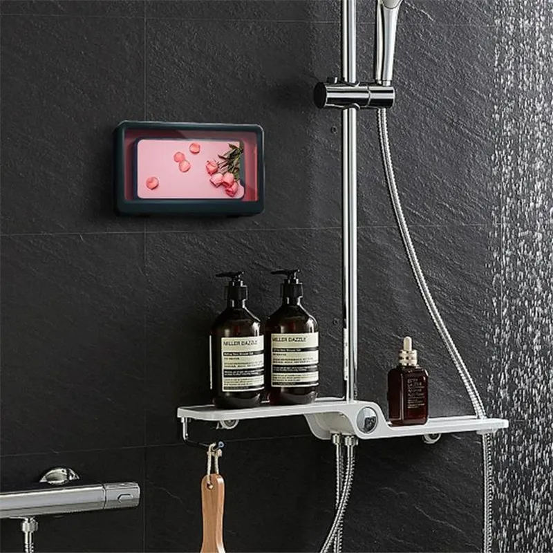 Novo Kúpeľňa Zábavný Vynikajúci Gadget Kúpeľňa Vodotesný Mobilný Telefón Držiak Na Stenu Úložný Box