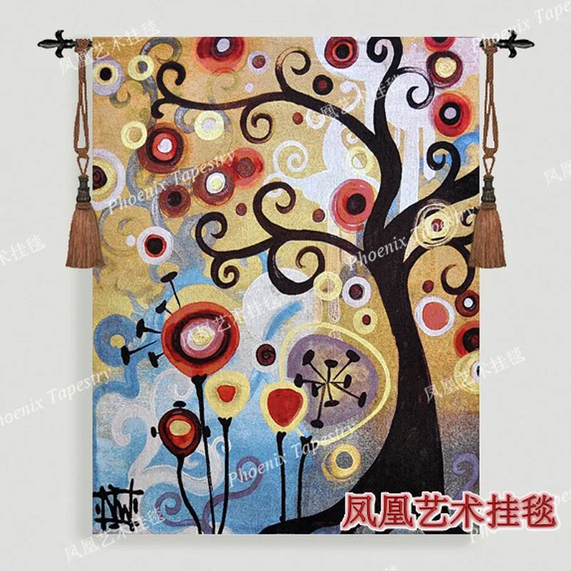 Nová Európska klasická júna strom Krásne nástenné závesy gobelín 139*108 cm Tkané bavlnené tkaniny Domov textilné výrobky H163