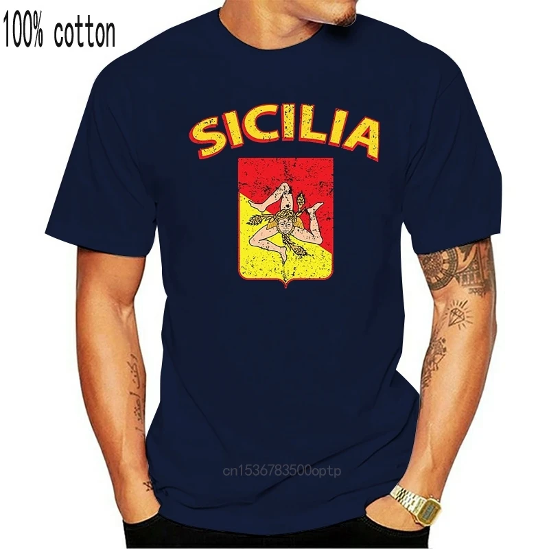 Nové 2019 Fashion Tričko Muži Muži Vysokej Kvality Topy Lumbálna Tees Sicilia Taliansko Vlajky, Sicílie, Sicília Taliansko, Sicília T-Shirt