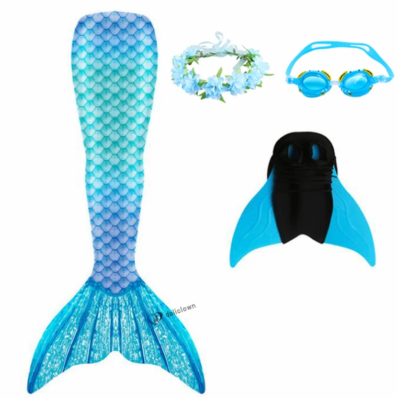 Nové 2020 Malá Morská Víla Chvost Pre Dievčatá Cosplay Kostým Morská Víla Plavecké Plavky Plážové Oblečenie S Monofin Fin