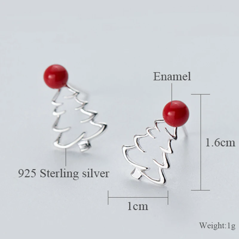 Nové 925 Sterling Silver Vianočné Série Náušnice Roztomilé Klobúk Ponožka Strom Rukavice Stud Náušnice Ženy Módne Šperky Darček 1 Pár